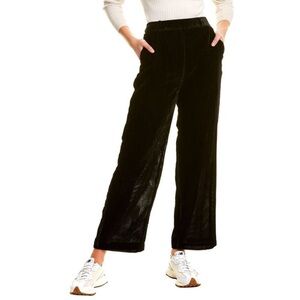 The Kooples Paris NWT Ribbed Velvet Black Wide-Leg Trousers